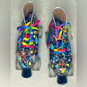 Colorful Graffiti High Top Roller Skates